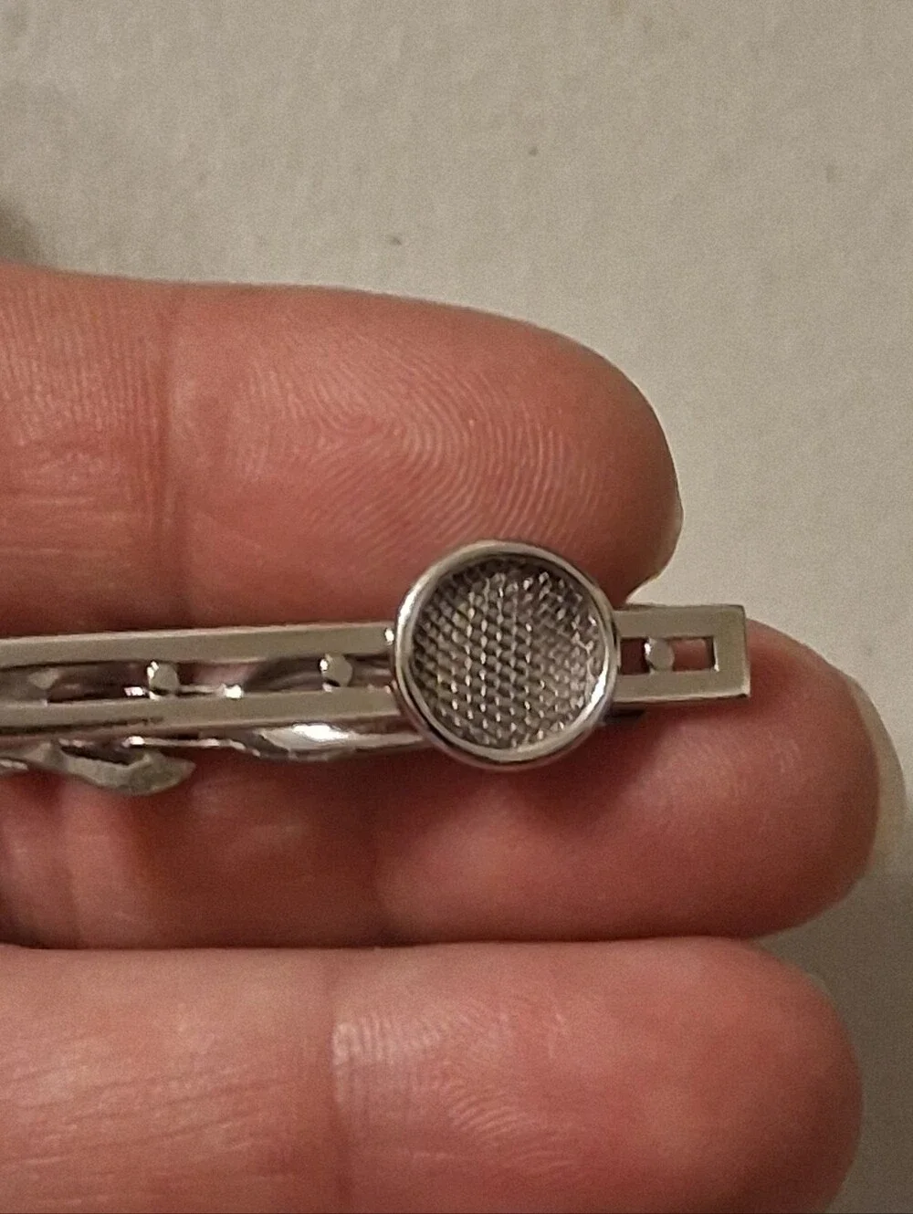 Vintage Swank Silver Tone Cufflinks and Tie Clip Set - Silver
